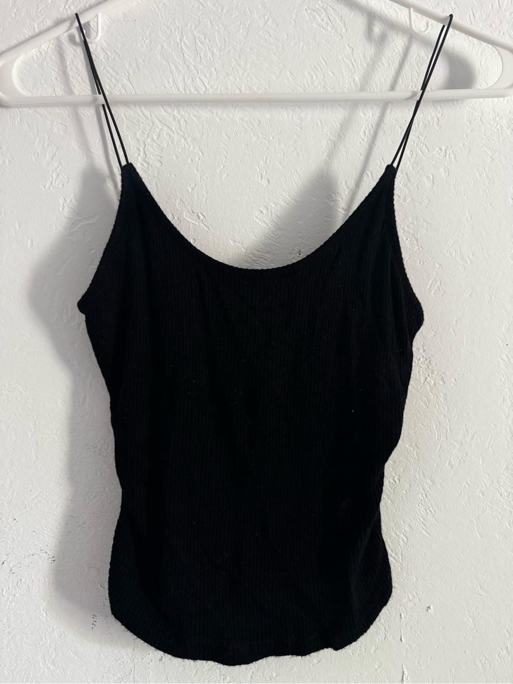 Windsor Black Ribbed Spaghetti Strap Tank Top
